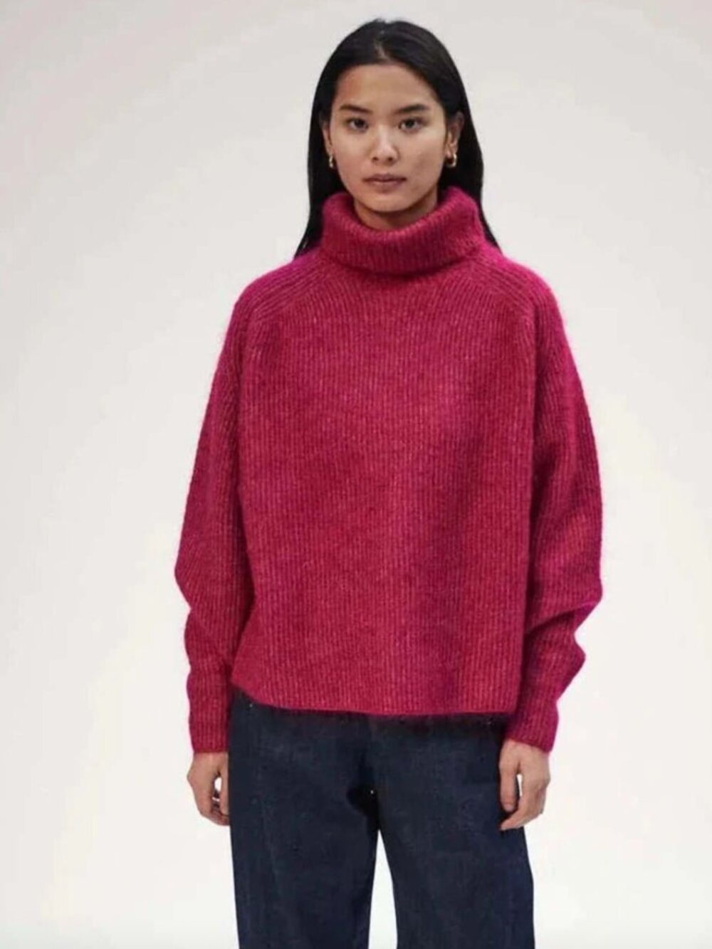 NWT Sayaka Davis Mohair Highneck Sweater Raspberry S